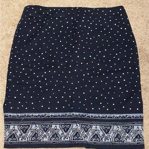 Loft Twill Blue Pencil Skirt. Size 8